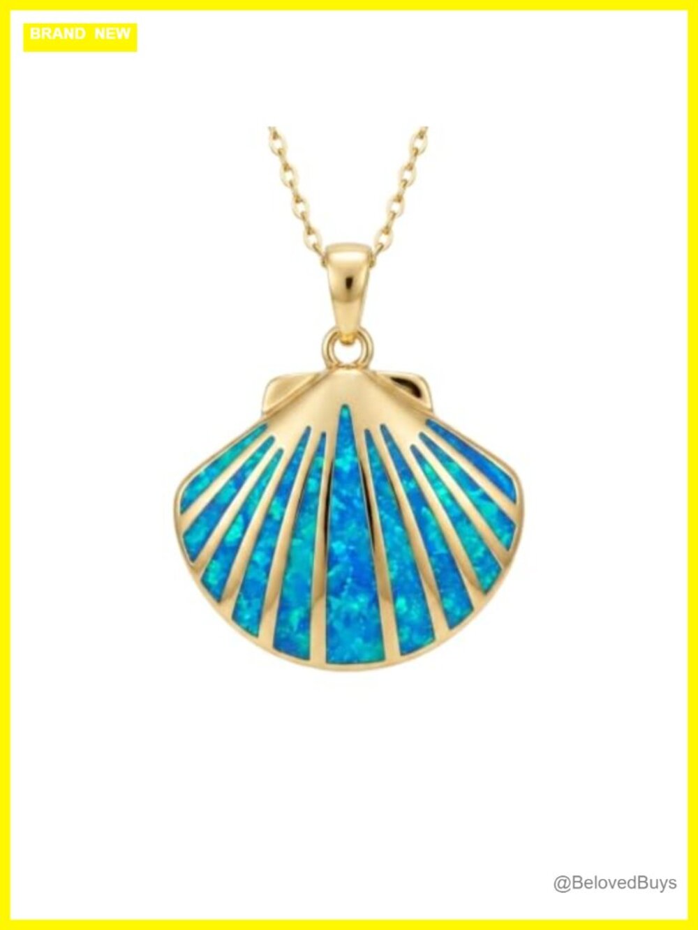 14k Gold Opal Shell Necklace Dainty Sea Shell Pendant Beach Jewelry